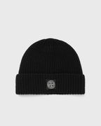 Ribbed Knit Beanie with Logo Patch