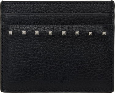 Peňaženka Valentino Valentino Garavani Rockstud Grainy Calfskin Card Holder Čierna | 6Y2P0V18PDX, 0