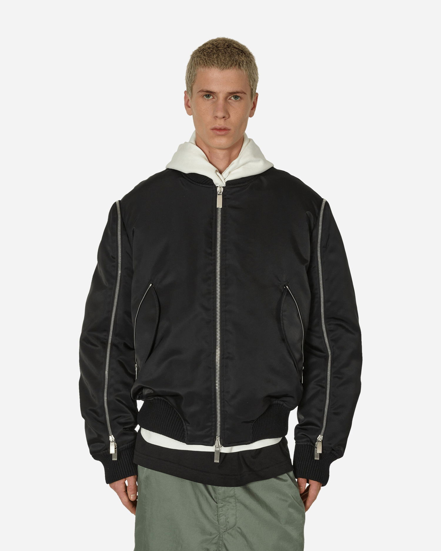 Bomber bunda Off-White Arrow Embroidered Zip Bomber Jacket Black Čierna | OMEH052F23FAB001 1010, 0