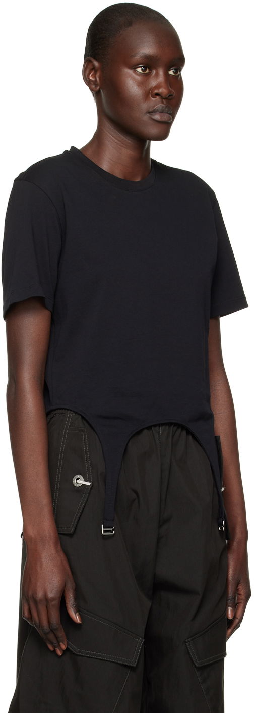 Crop Top Dion Lee Garter Slim T-Shirt Čierna | C3098R23, 1