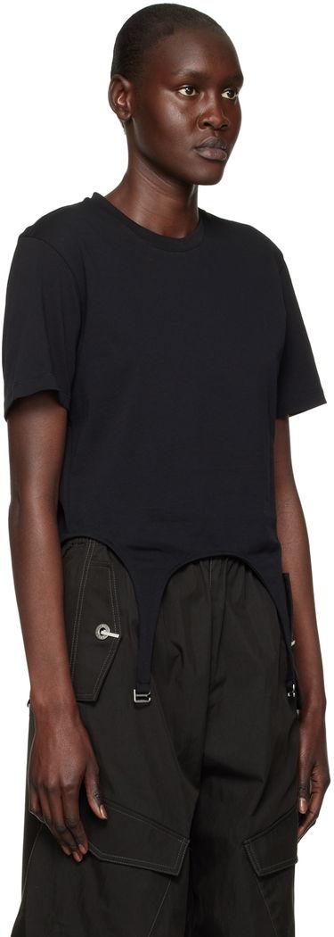 Crop Top Dion Lee Garter Slim T-Shirt Čierna | C3098R23, 1