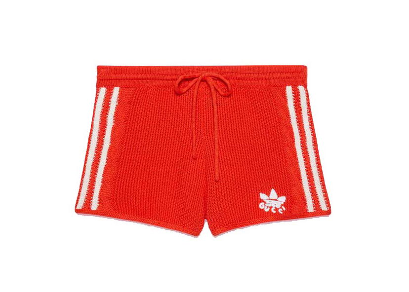 Šortky Gucci adidas x Knit Shorts Red Červená | 693835 XKCDJ 6429
