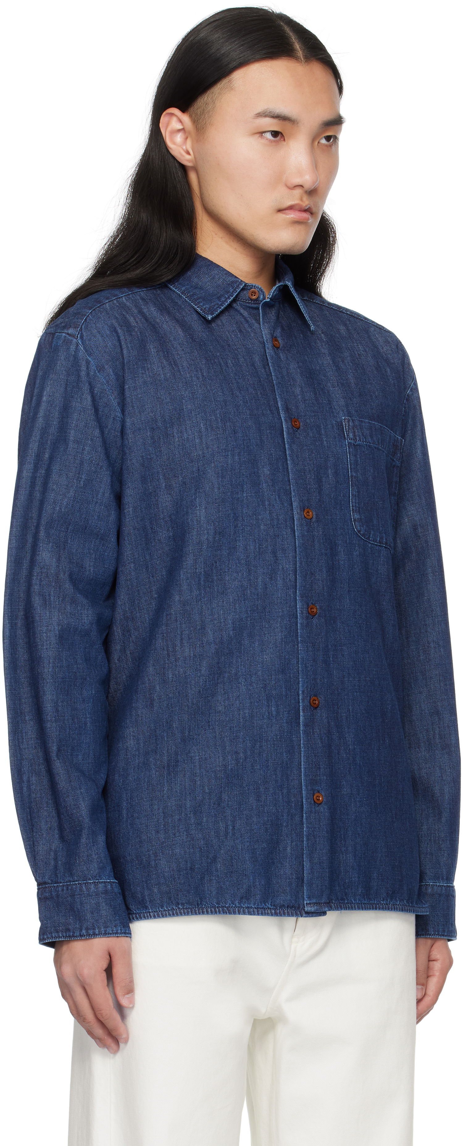 Košeľa A.P.C. Denim Shirt Modrá | COGXF-H12553, 1