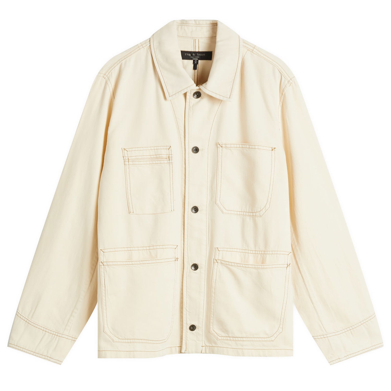 Bunda rag & bone Rag & Bone Graham Denim Chore Jacket, Size Large Béžová | MED25S4002FWEC-ECU, 0