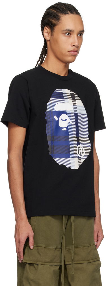 Tričko BAPE A Bathing Ape Check Big Ape Head T-Shirt Biela | 001TEK801046M, 4