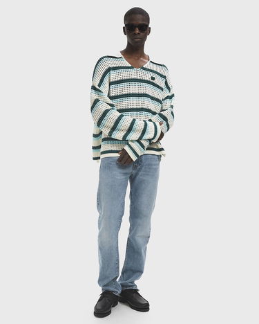 Sveter DAILY PAPER Crochet Knit Striped V-Neck Sweater Rôznofarebný | 2513034, 2