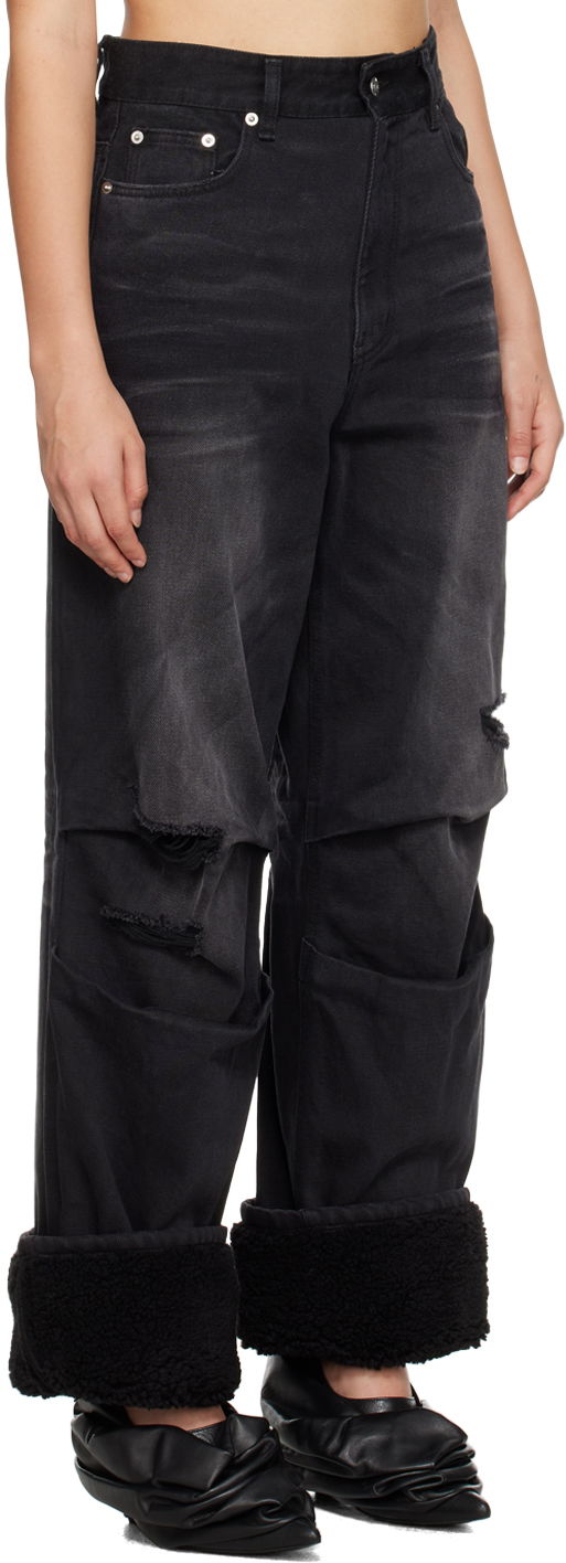 Džínsy We11done We11done Shearling Cuff Jeans Čierna | WD-DP3-23-316-W-BK, 1