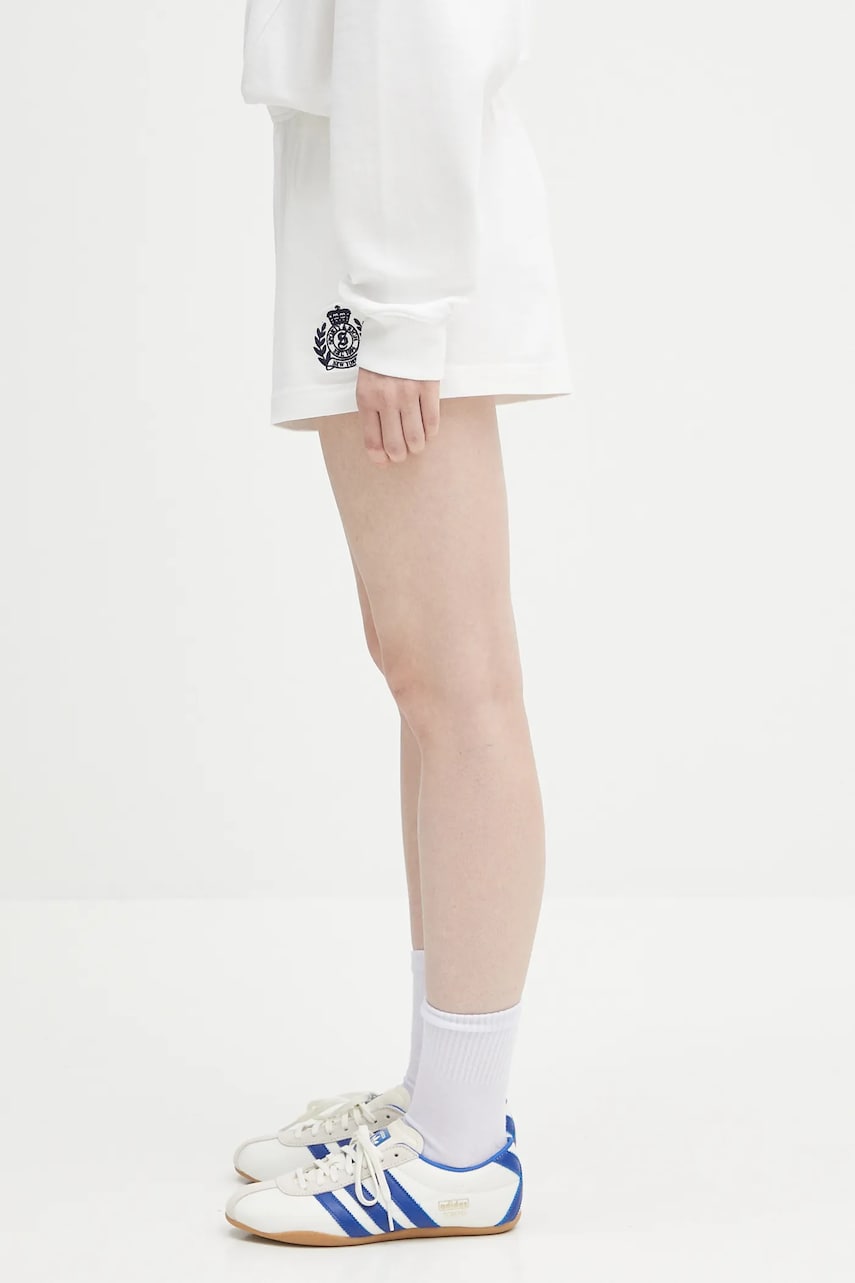 Šortky Sporty & Rich Sporty & Rich H&W Crest Embroidered Disco High Waist Shorts Biela | SH037620241WH01, 1