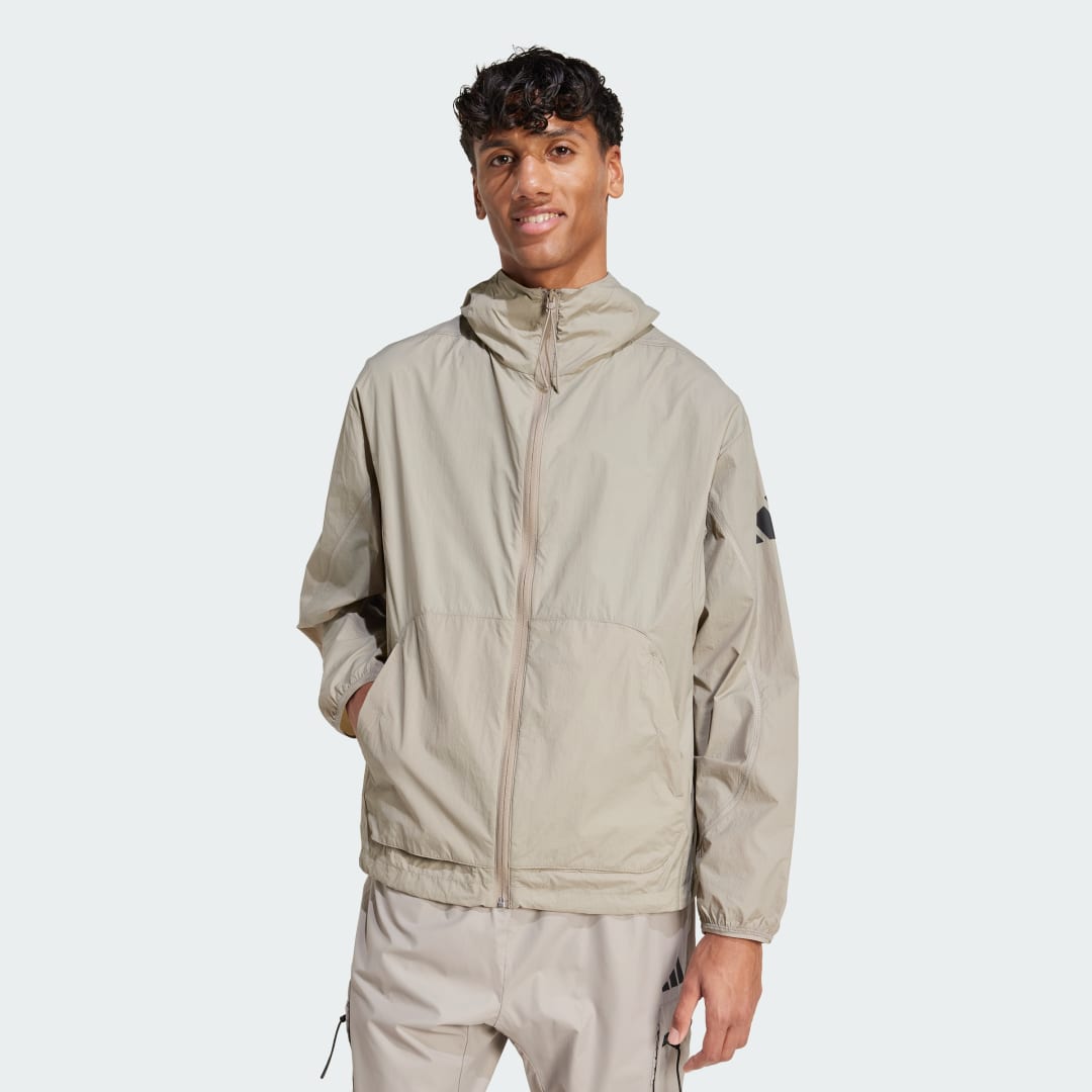 Vetrovka adidas Performance City Escape Hooded Windbreaker Béžová | JF3293, 0