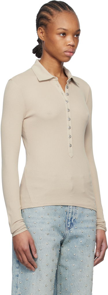 Polo tričko rag & bone rag & bone Essential Rib Button Polo Béžová | WCC24HP021CA21, 1