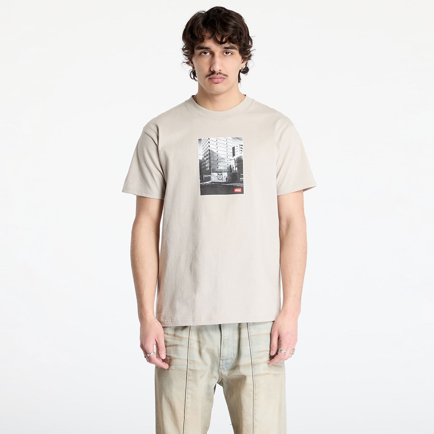 Tričko OBEY OBEY Osaka Photo T-Shirt Béžová | 165264114-SIG, 0