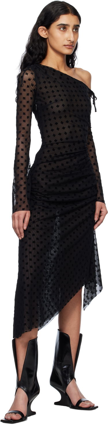Šaty MISBHV MISBHV Monogram Dropped Shoulder Midi Dress Čierna | 250W813, 3