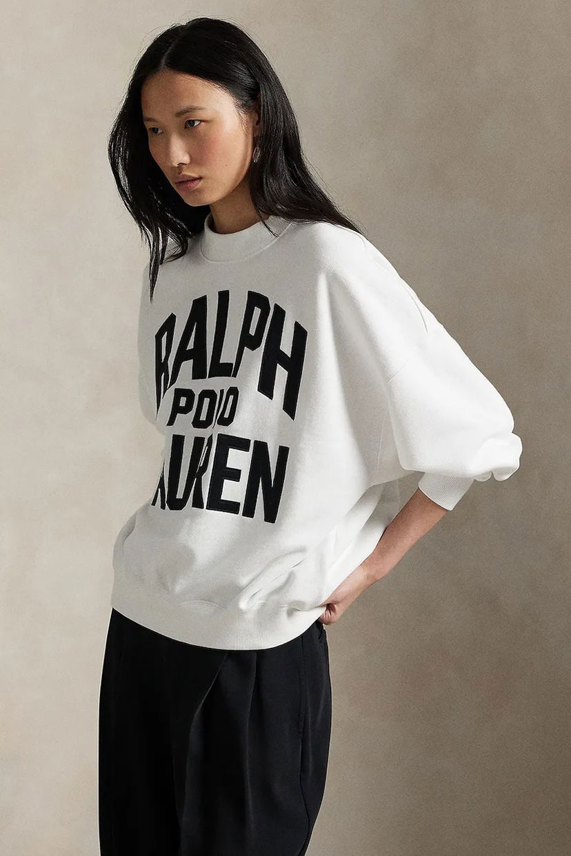 Mikina Polo by Ralph Lauren Polo Ralph Lauren Printed Oversized Sweatshirt Biela | 211978147