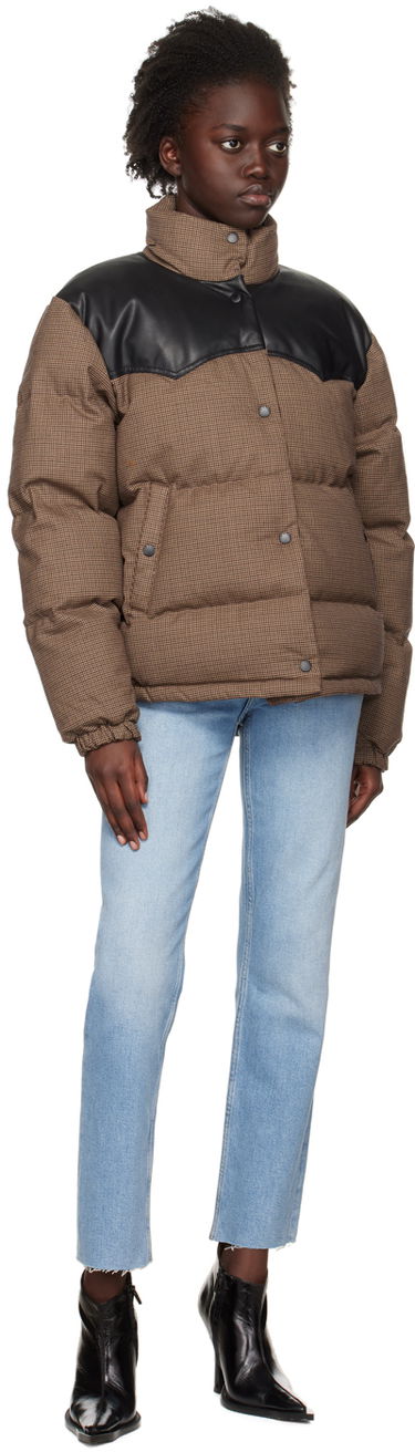 Prešívaná bunda rag & bone Rag & Bone Cal Houndstooth Down Jacket Hnedá | WAW22F2031FA31, 3