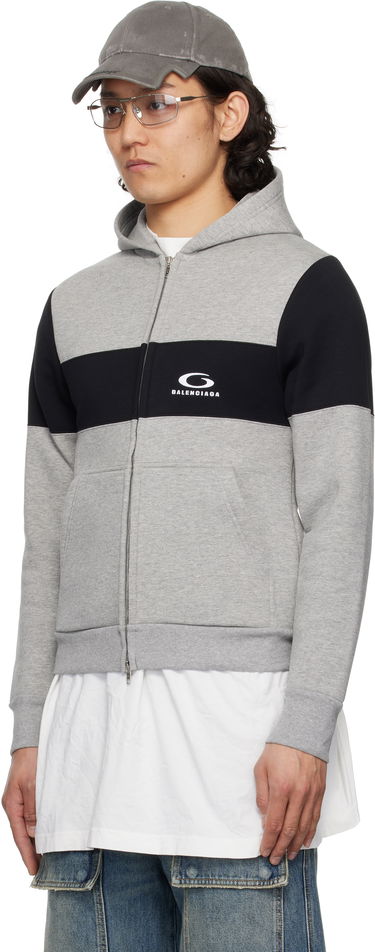 Mikina Balenciaga Balenciaga Technical Jersey Zip-Up Hoodie Šedá | 808832TRVJ2, 3