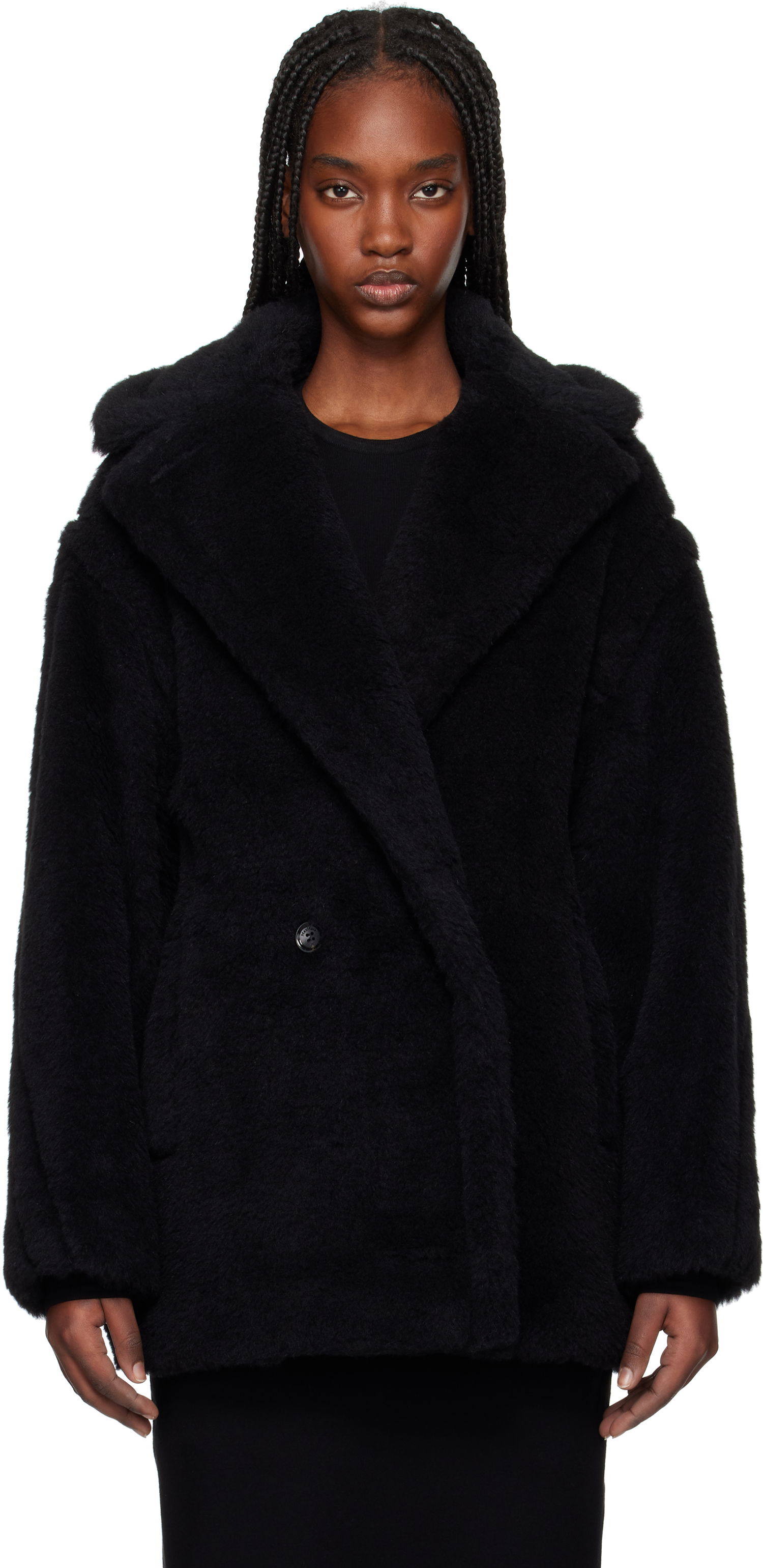 Kabáty Max Mara Max Mara Fuxia Teddy Jacket Čierna | 2511081041600, 0