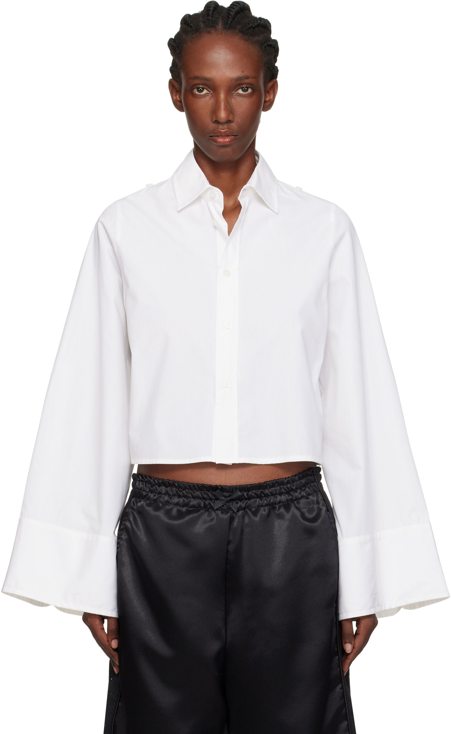 Košeľa Maison Margiela MM6 Maison Margiela Cotton Cropped Shirt Biela | S52DT0044 M35480, 0