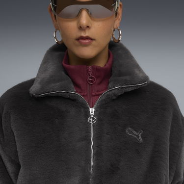 Bunda Puma Wardrobe Essentials Faux Fur Jacket Šedá | 632169_44, 1