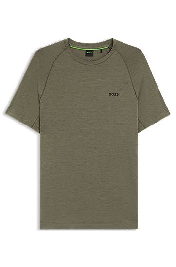 Tričko BOSS Active slim-fit T-shirt with moisture control Zelené | 50554646, 0