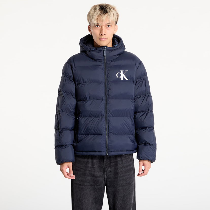 Prešívaná bunda CALVIN KLEIN Calvin Klein Jeans Ls Nylon Monogram Puff Jacket Navy | LV04RD528G CEF