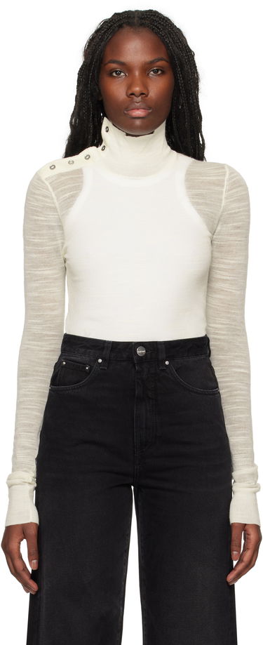 Sveter TOTEME TOTEME Slub Knit Turtleneck Top Biela | 244-WRT0366-YA0100, 0