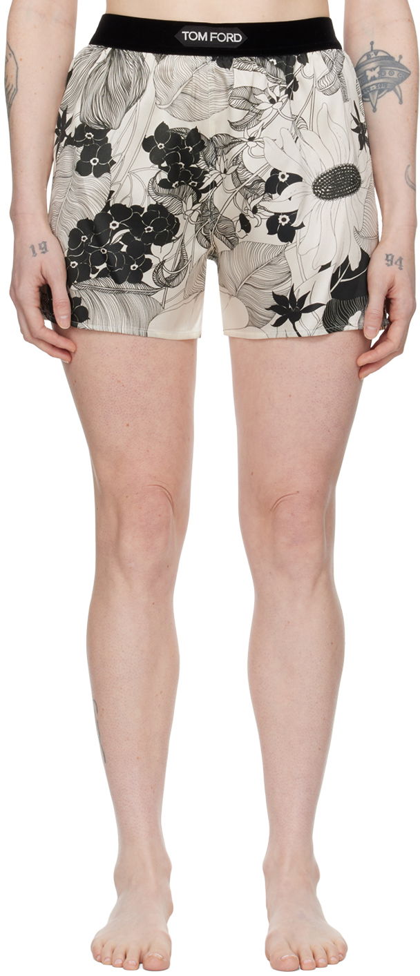 Šortky Tom Ford Floral Print Shorts Béžová | SH0021-FAP220