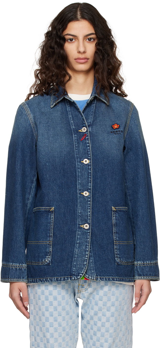 Bunda KENZO Paris Boke Flower Denim Navy | FD52DV2326B2, 0