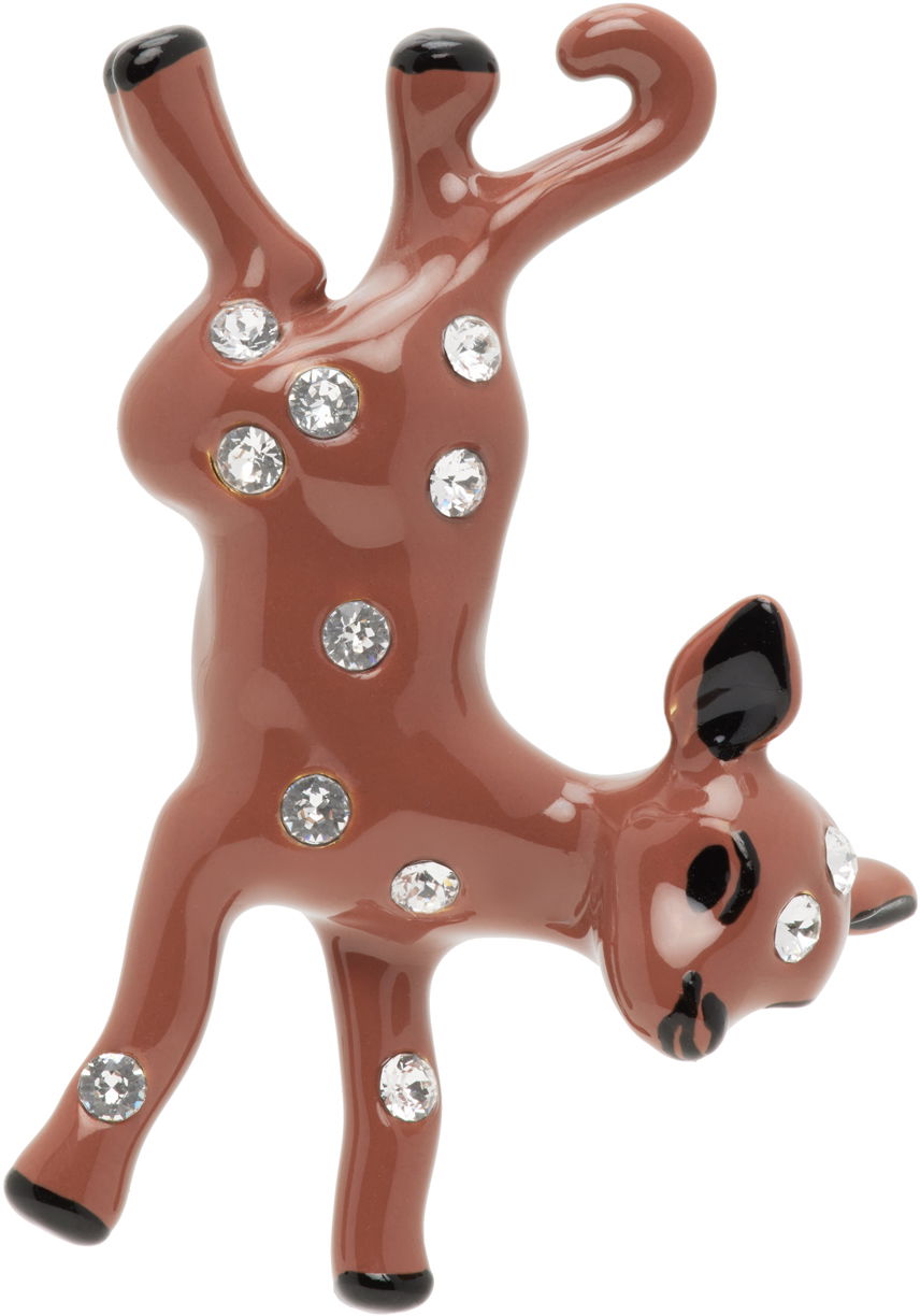 Náušnice Marni Deer Charm Earrings Hnedá | ORMV0464A0 P6527, 0