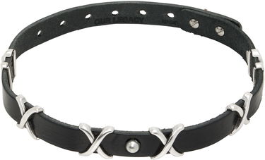 Opasok OUR LEGACY Our Legacy 2 CM Leather Choker with Silver-Tone Xs Čierna | A2258CTC, 0