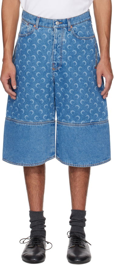Šortky Marine Serre Marine Serre Moon Laser Denim Shorts Modrá | USH004A CDEN0002, 0