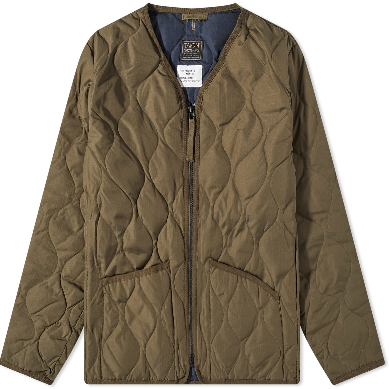 Bunda TAION Military Zip Down Jacket Zelené | TAION-101ZML-1-DOL, 0