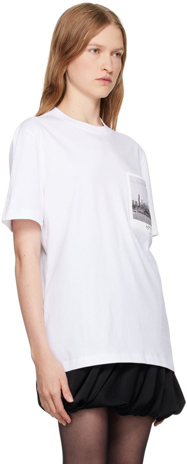 Tričko Helmut Lang Skyline Postcard Graphic T-Shirt Biela | O07HM501, 3