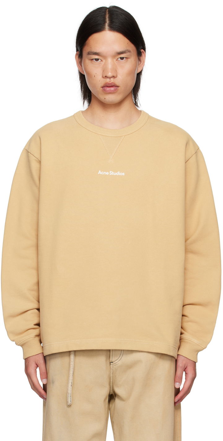 Mikina Acne Studios Beige Relaxed-Fit Sweatshirt Béžová | CI0169-