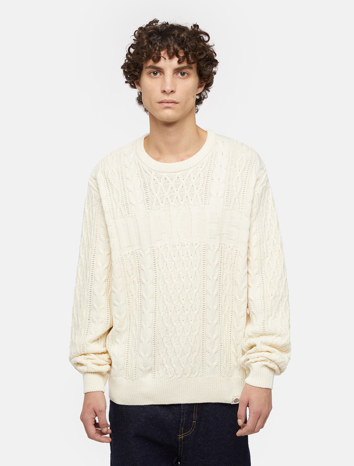 Sveter Dickies Script Cable Jumper Man Biela | 0A8647, 0