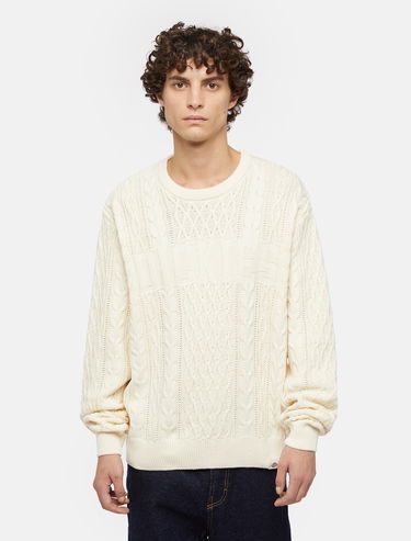 Sveter Dickies Script Cable Jumper Man Biela | 0A8647, 0