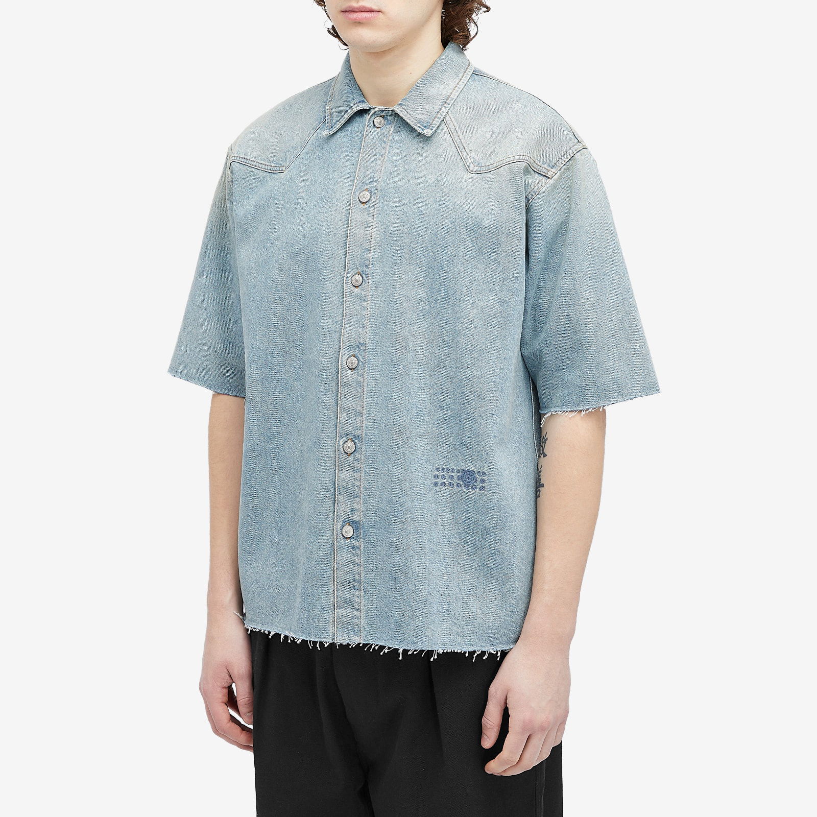 MM6 Maison Margiela Short Sleeve Denim Shirt, Size Small