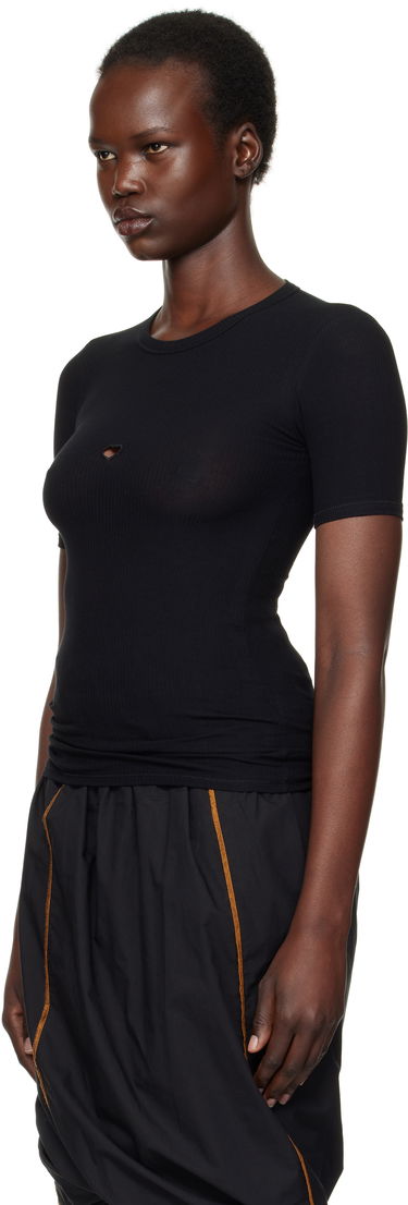 Tričko Baserange Heart Cutout Ribbed T-Shirt Čierna | TOHS-RB-000, 3