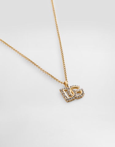 Náhrdelník Dolce & Gabbana Gold Metal Fine Link Necklace With Rhinestone Logo Metalická | WNR2L4W1111ZOO00, 2