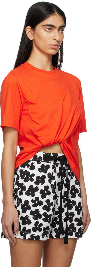 Tričko MSGM Gathered T-Shirt Oranžová | 3841MDM114 257002, 1