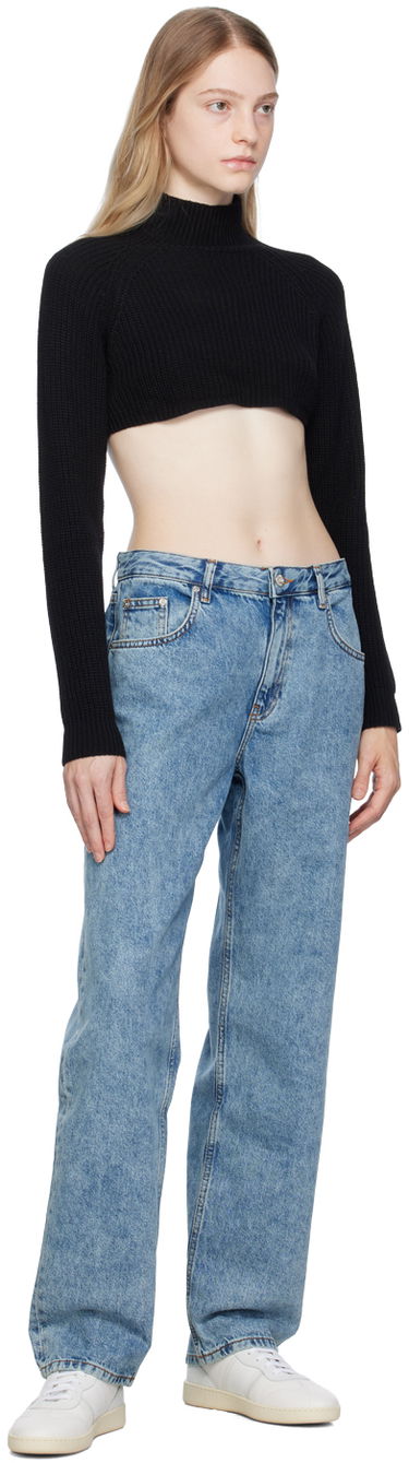 Sveter Moschino Moschino Jeans Cropped Turtleneck Sweater Čierna | 0922 8706, 3