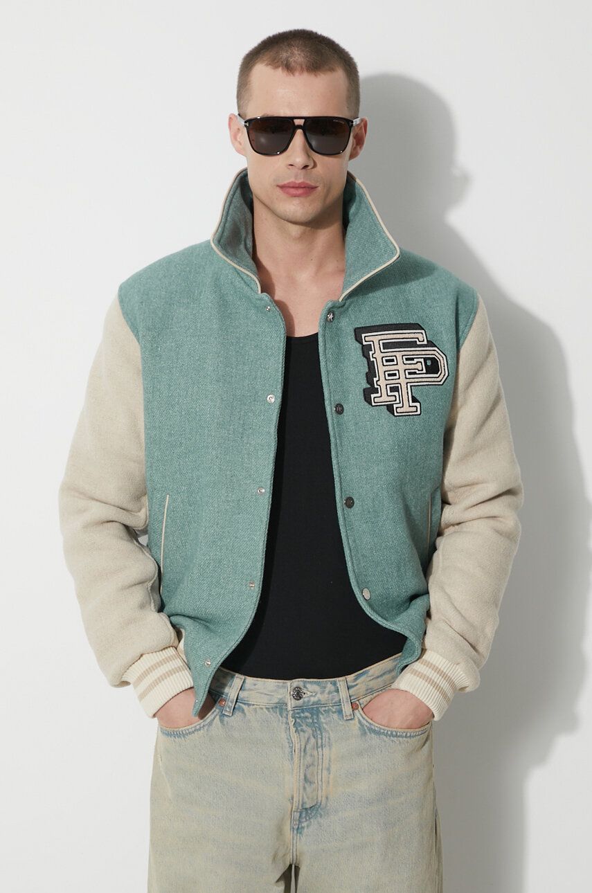 Bomber bunda Filling Pieces Filling Pieces Wool Varsity Jacket Zelené | 78616981033, 0
