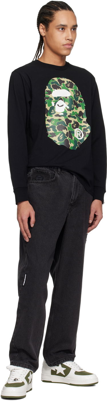 Džínsy AAPE by A Bathing Ape AAPE by A Bathing Ape 'AAPE NOW' Moonface Logo Jeans Čierna | AAPPTMB662XXOBKL, 3