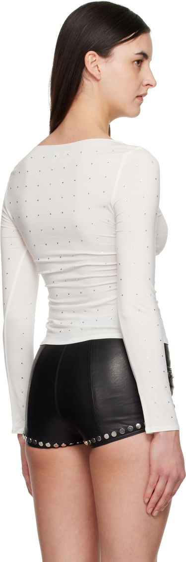 Tričko Miaou Miaou Amelia Crystal-Embellished T-Shirt Biela | 7183TJRPEA, 2