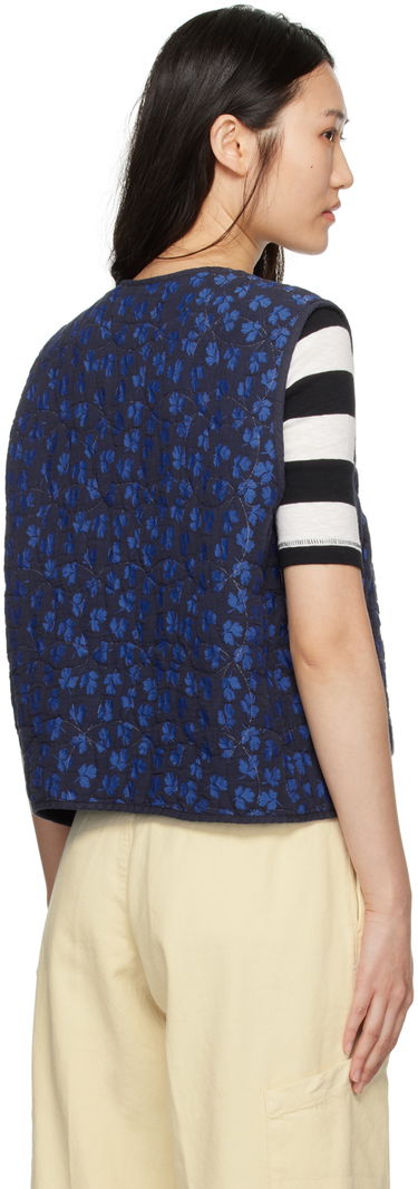 Vesta YMC Reversible Quilted Floral Vest Modrá | Q5WAC, 2