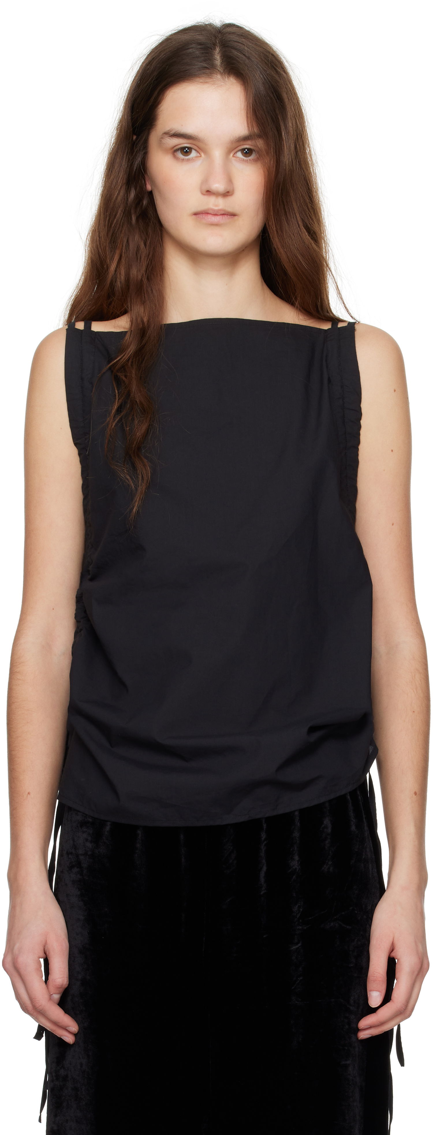 Tielko Baserange Baserange Pictorial Strap Tank Top Čierna | TOPS-CO-EXSP25, 0