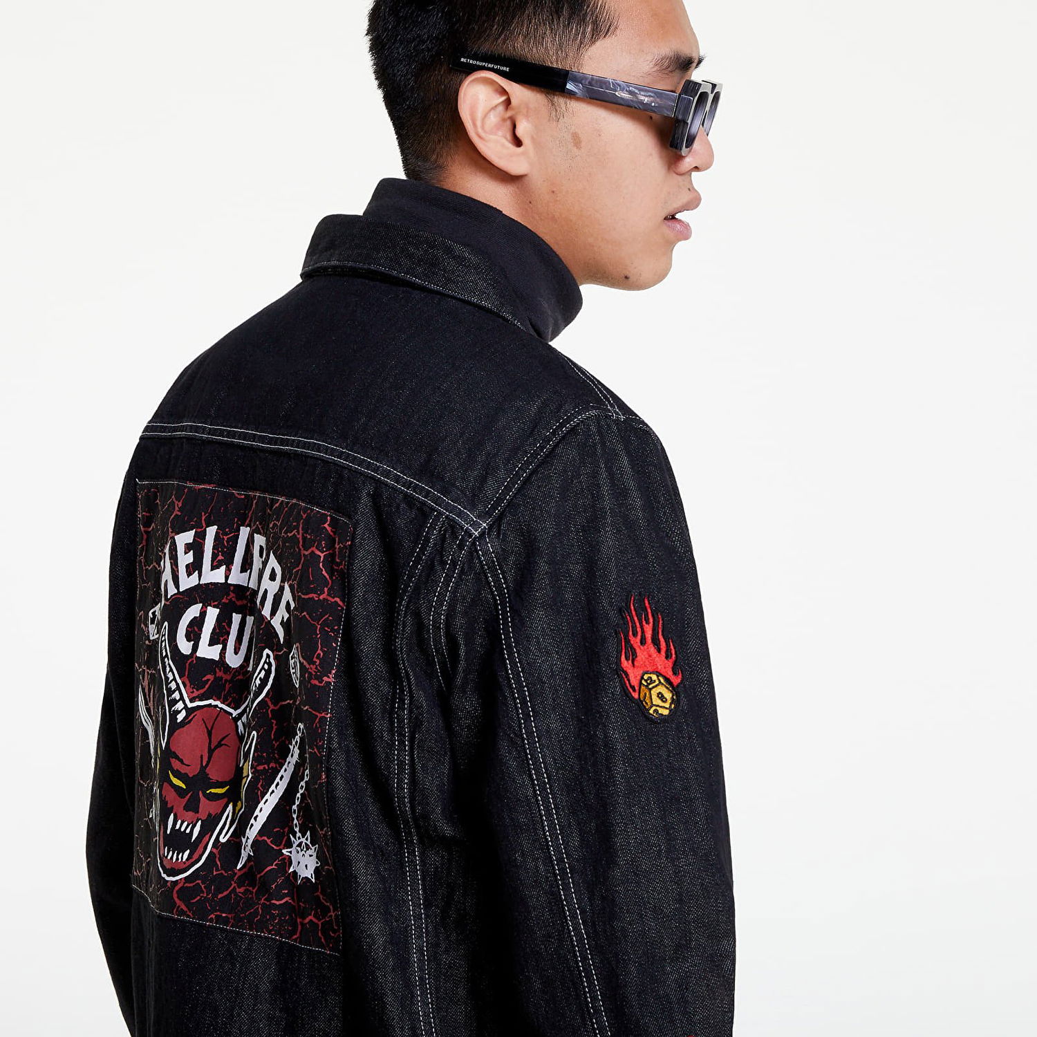 Bunda Vans Stranger Things x Hellfire Club Jean Jacket Čierna | VN0007RVBLK1, 0