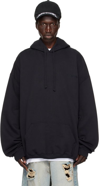 Mikina VETEMENTS Embroidered Logo Hoodie Čierna | UA66HD780B, 0