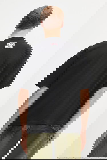 Tričko AAPE by A Bathing Ape Cotton Oversized T-shirt with Patch Fancy Main Čierna | AAPTEM1652XXO, 2