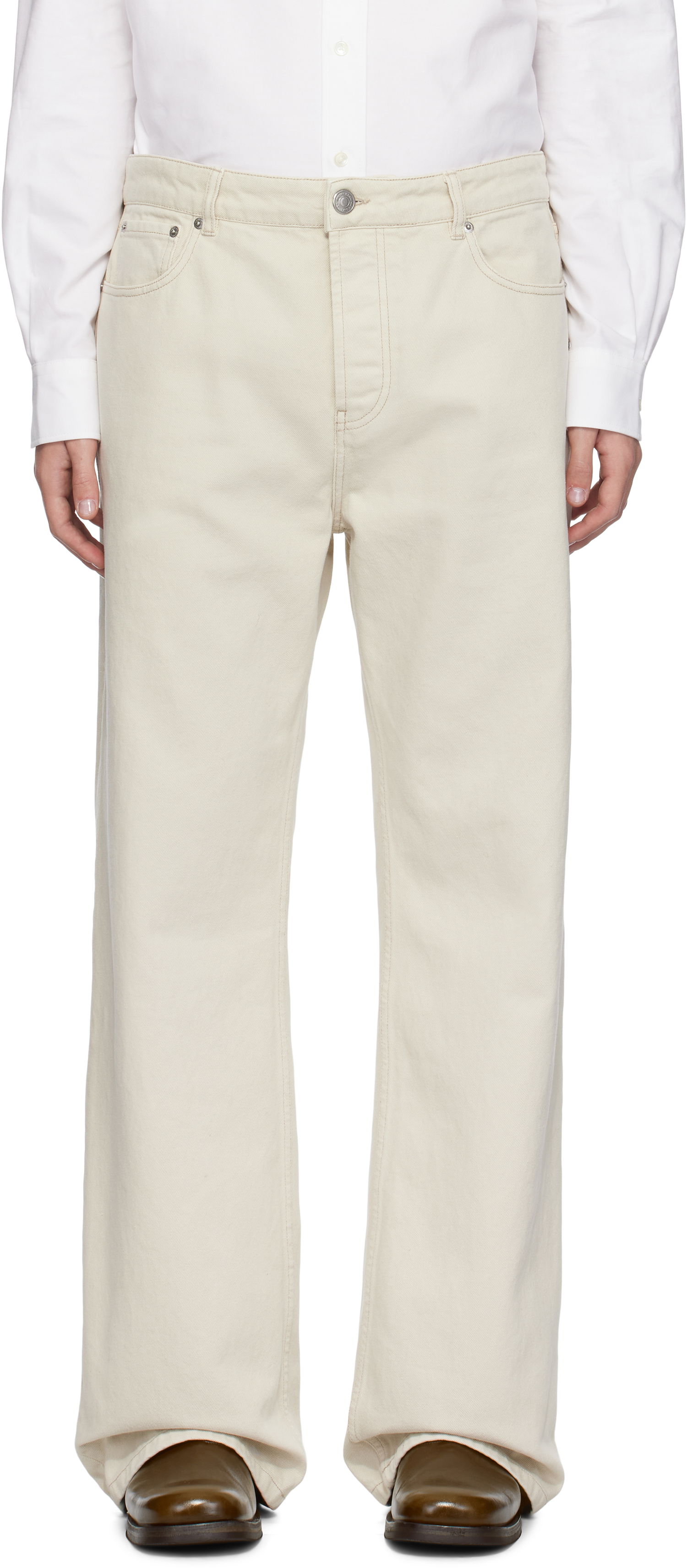 Džínsy AMI Large Fit Jeans Biela | HTR450.CO0037, 0