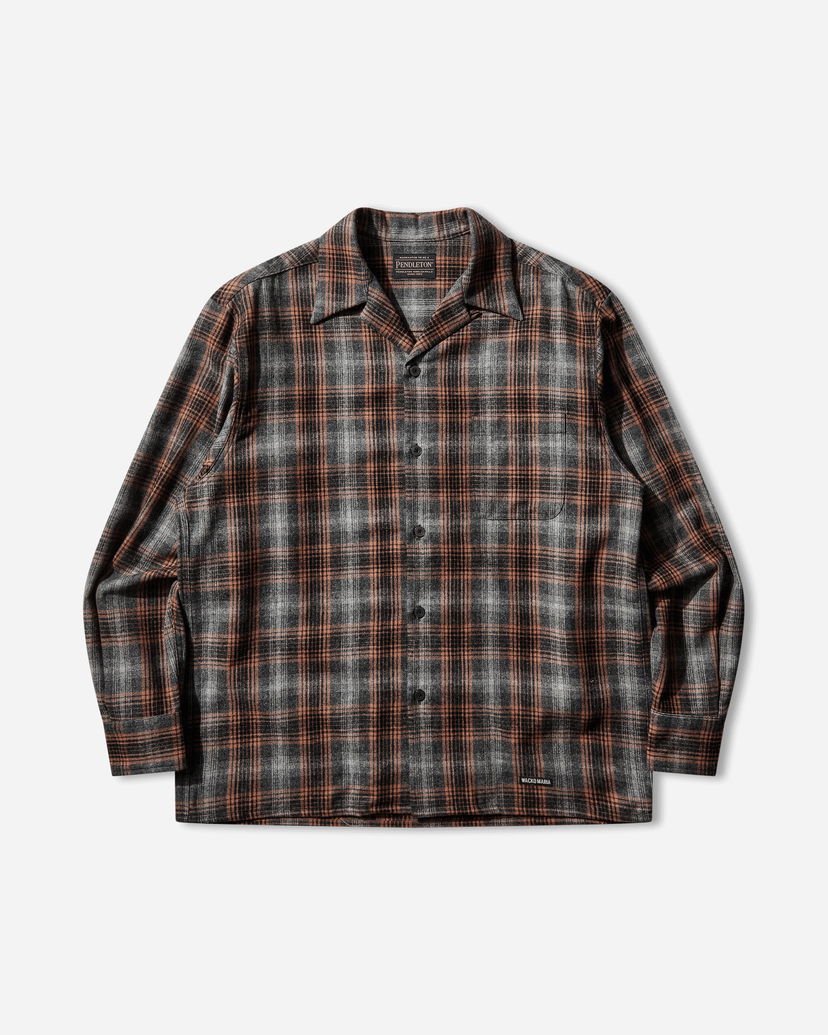Košeľa WACKO MARIA Ombre Check Open Collar Shirt Rôznofarebný | 25FW-WMS-PE02 GRAY-ORANGE